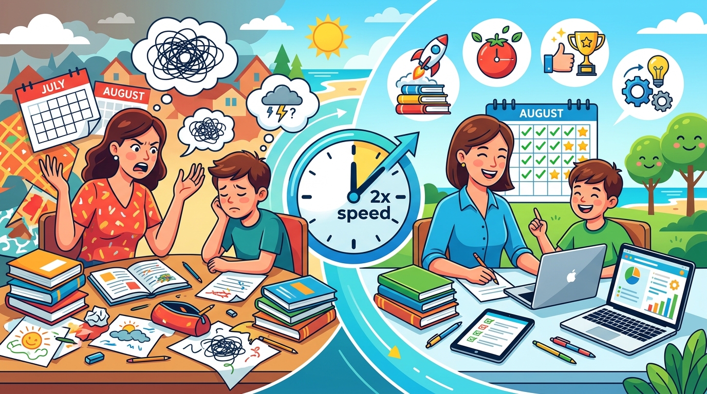 夏休み宿題、親子バトル終止符！2倍速で終わる裏ワザとは？