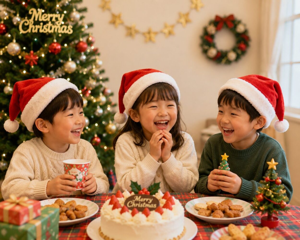 クリスマス会の集合写真や会場の雰囲気イメージ