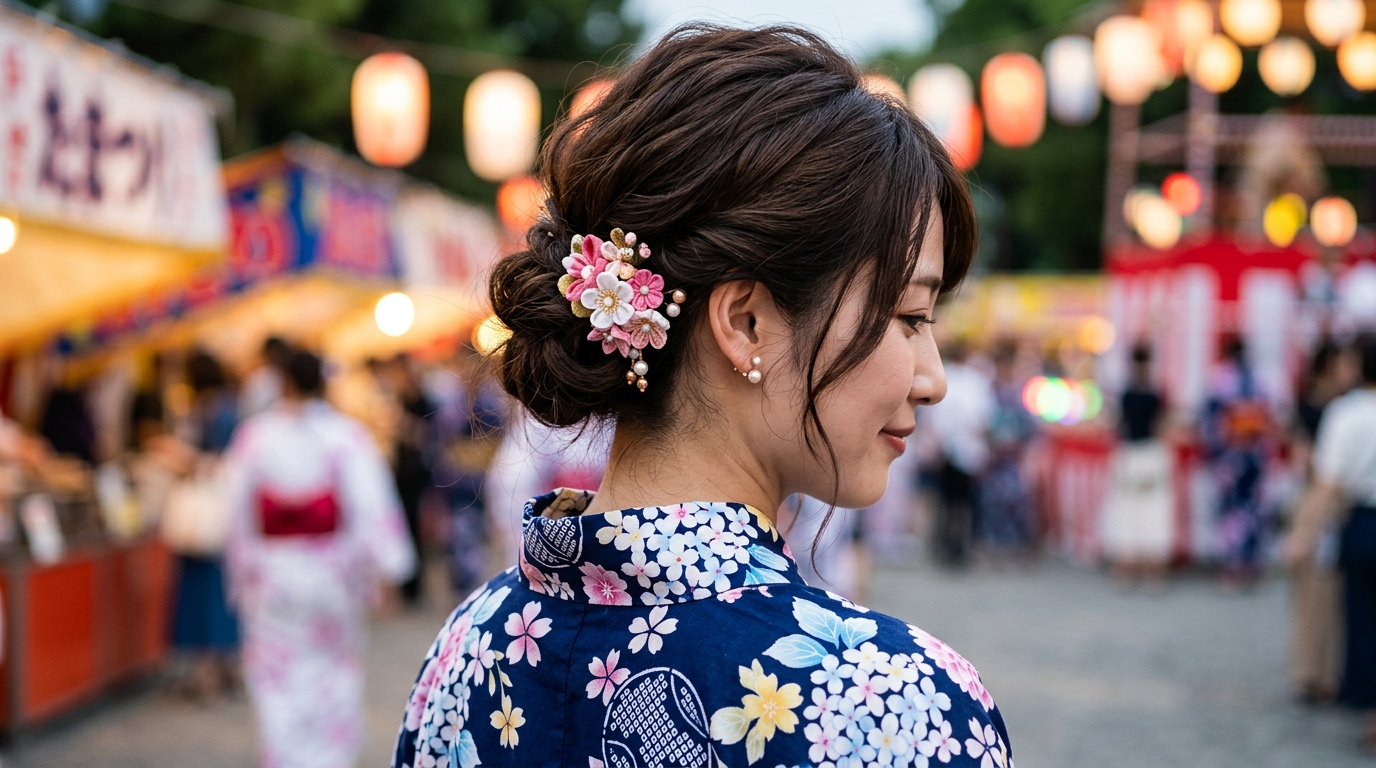 浴衣ヘアアレンジ【超簡単】5分で完成！不器用さんもプロ級見え